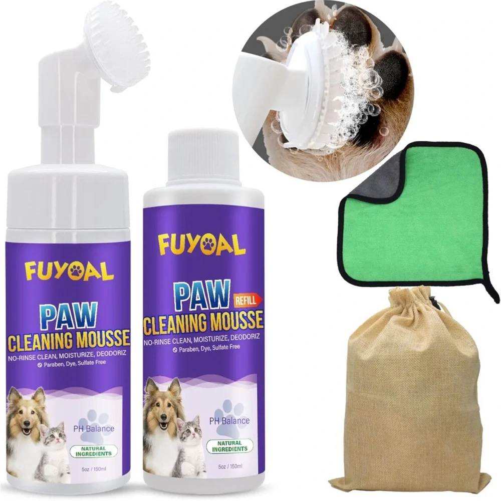 2 Pack Best Value No-Rinse Foaming Cleanser Washer for Pet🐕🐈Feet🐾Paw Scrubber